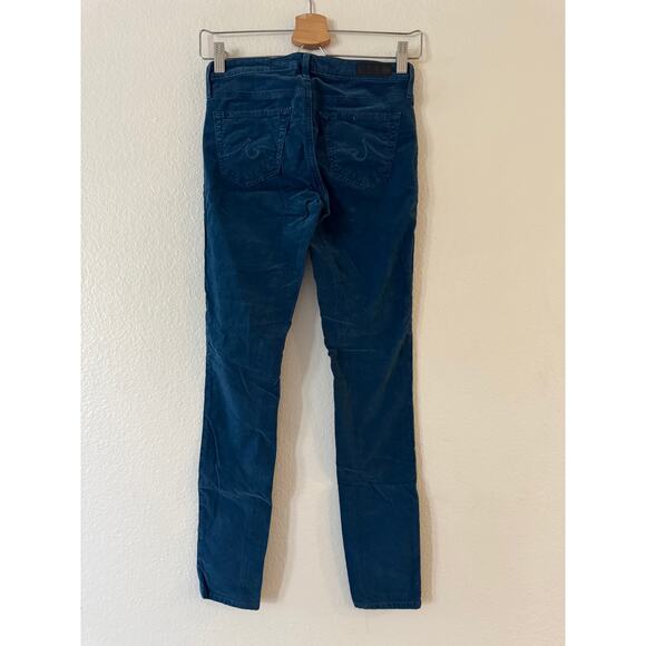 AG Adriano Goldschmied Legging Ankle Velvet Corduroy Super Skinny Pants 24R Blue - Picture 2 of 8